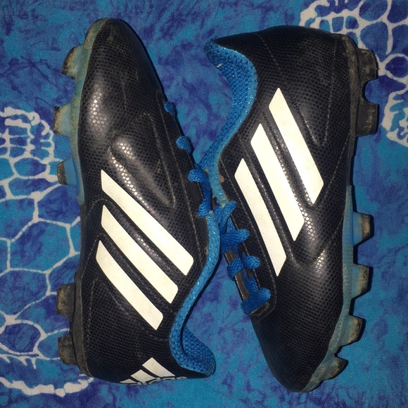 adidas Baseball/Soccer Cleats Black & Blue Children’s sz US 11 Toddler - Picture 4 of 7